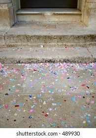 Wedding Confetti On Ground