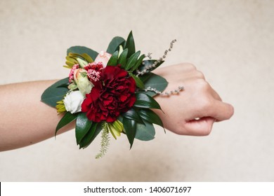 Wedding Corsage On The Wrist On The Hand