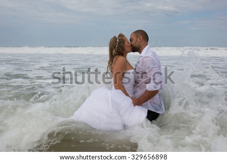 Wedding Couple Beach Wedding Clothes Stock Photo Edit Now