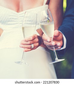 Wedding Couple Champagne Toast 