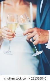 Wedding Couple Champagne Toast