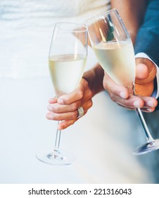Wedding Couple Champagne Toast