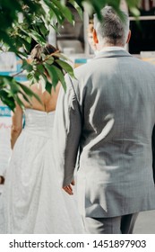 Wedding Couple At Food Truck On Big Day