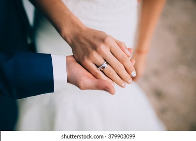 Wedding Couple Holding Hands