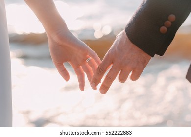 Wedding Couple Holding Hands