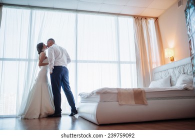 Wedding Couple In Hotel Room 