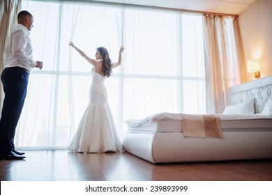 Wedding Couple In Hotel Room 