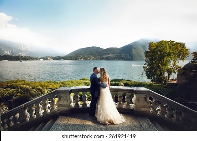 wedding couple in Lake Como happy
