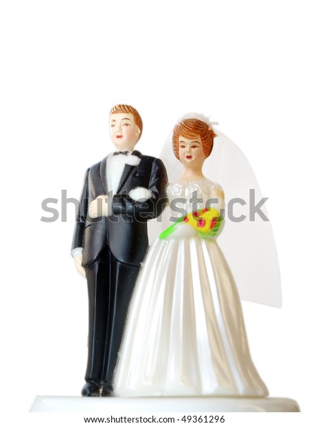 Wedding Couple Made Plastic Models Wedding Stock Photo 49361296 ...