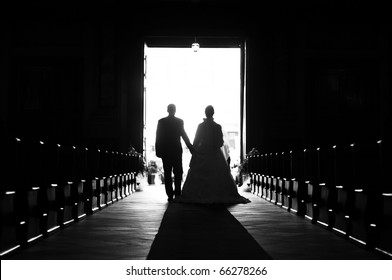 Wedding Couple Out Of Church