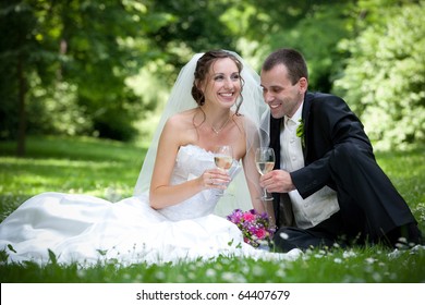 Wedding Couple In The Park