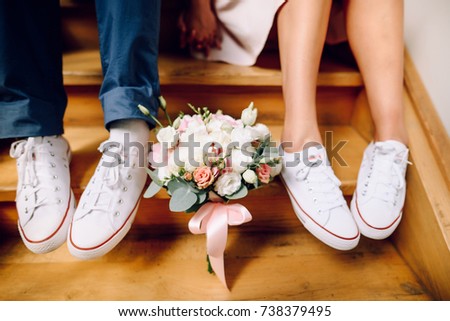 Wedding couple. Shoes.Details