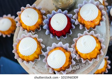 wedding cupcakes and frosting - Shutterstock ID 1015960309