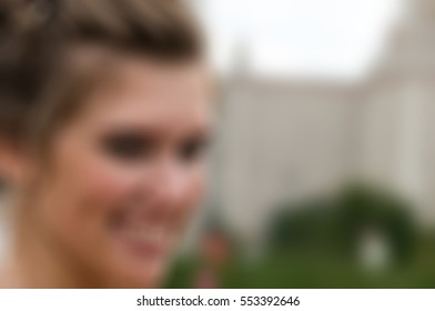 Wedding day theme creative abstract blur background with bokeh effect