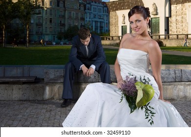 Wedding day - unhappy bridegroom