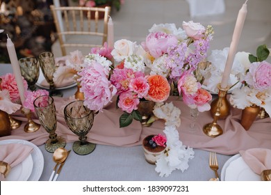 
Wedding Decor Pink, Gold Flowers