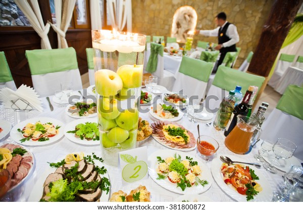 Wedding Decor Table Green Apple Style Stock Image Download Now