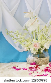 Wedding Decorated Table And Set Up On Beach