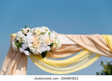 Wedding decoration, bouquet of flowers on the arbor - Powered by Shutterstock