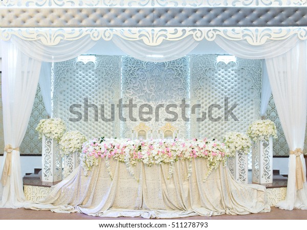 Wedding Decoration Table Chairs Bride Groom Stock Photo Edit Now