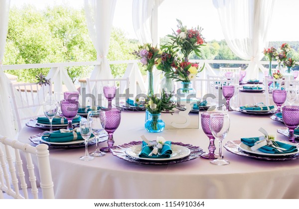 Wedding Decoration Wedding Table Decor Lavender Stock Image