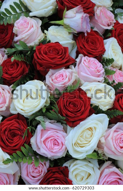 Wedding Decorations Big Red Pink White Stock Photo Edit Now