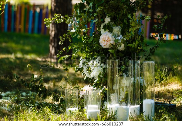 Wedding Decorations Country Style Solemn Ceremony Stock Photo