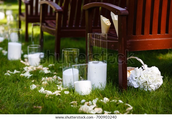 Wedding Decorations Country Style Solemn Ceremony Stock Photo