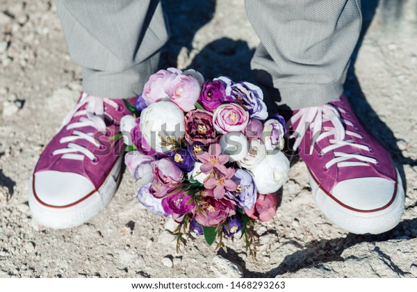 purple wedding sneakers