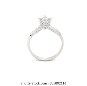 Wedding Diamond Ring Isolated On White Background