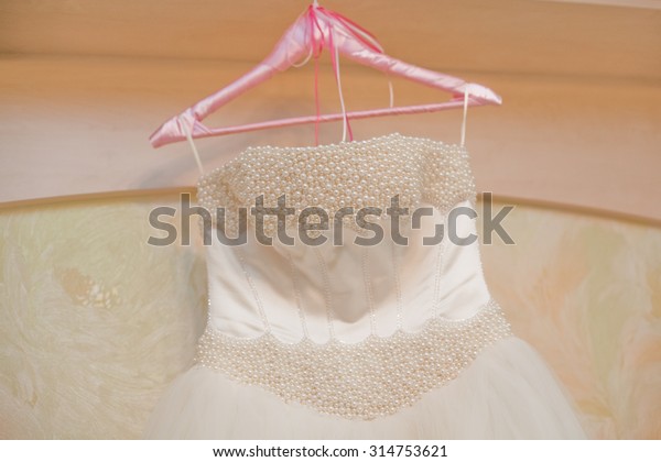 Wedding Dress Hanging On Hanger Morning Stock Photo Edit Now