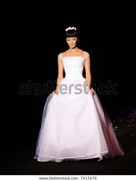Wedding Dress Model Walking Catwalk Seoul Stock Photo Edit Now