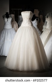 Wedding Dress Shop With Many Objects