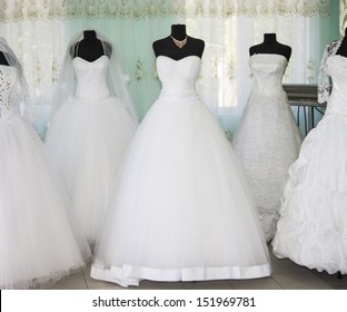 Wedding Dresses In Bridal Salon