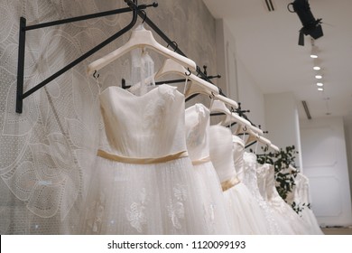 Wedding Dresses In A Luxury Shop In Milan