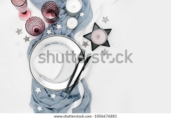 Wedding Festive Table Setting Plates Wine Stock Photo Edit Now