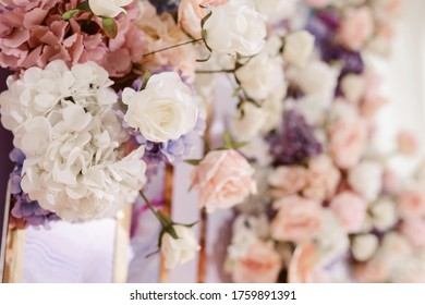 Wedding flower arrangement and decoration. Empty copyspace and space for text. Holiday accessories and backgrounds - Shutterstock ID 1759891391