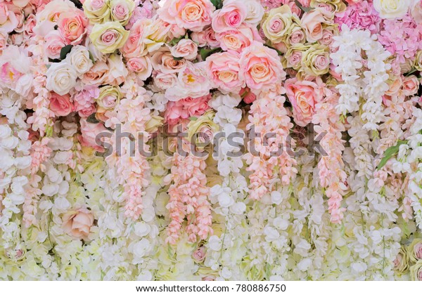 Wedding Flower Decoration Flower Backdrop Background Stock Photo