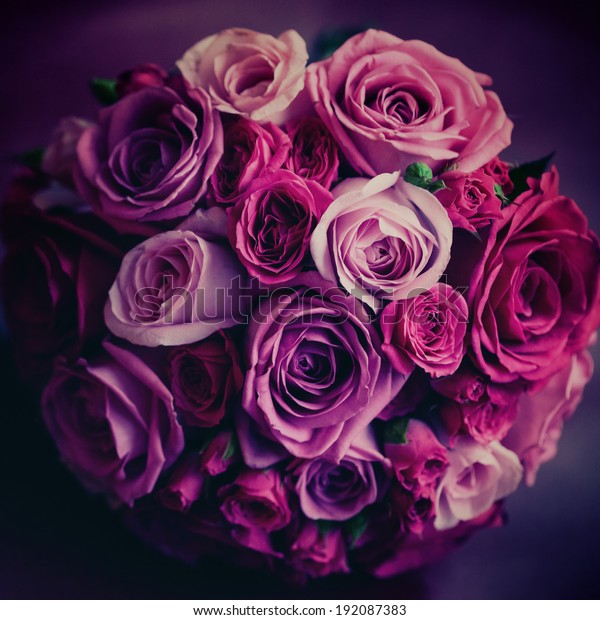 Wedding Flowers Pink Red Roses Selective Royalty Free Stock Image