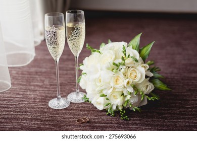 Wedding Glasses And Bouquet