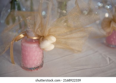 Wedding Gratitude Gift With Sugary Almond And Soap On A Jar