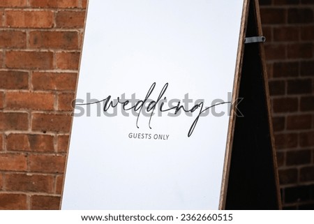 Wedding guests only sign with blank space for copy and text