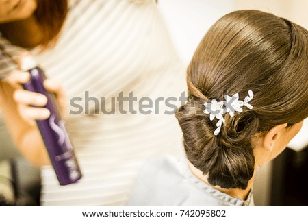 Similar – Wedding hairstyle for bride to wedding day