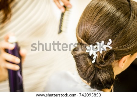 Similar – Wedding hairstyle for bride to wedding day