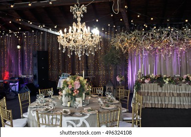 Wedding Hall With Original Chandeliers