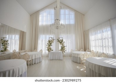 Wedding hall or other function facility set for fine dining