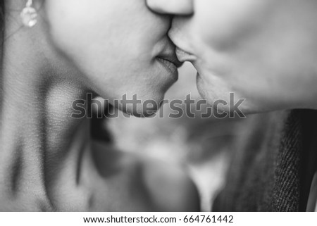 Similar – Image, Stock Photo Kiss. Joy Face Human being