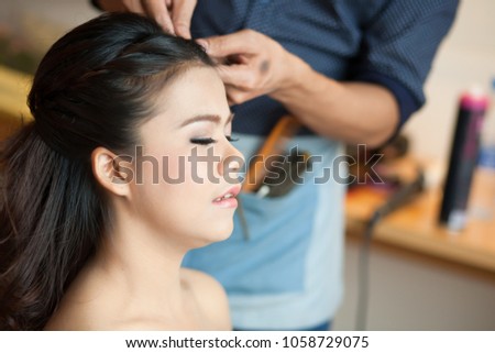 Wedding Makeup Artist Making Make Hair Stock Photo Edit Now