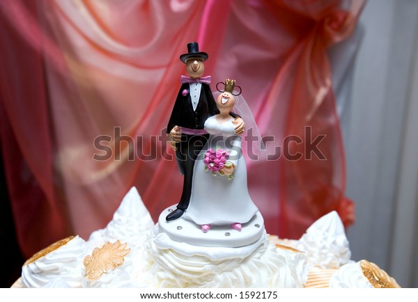 Wedding Models Bride Groom On Top Stock Photo (Edit Now) 1592175