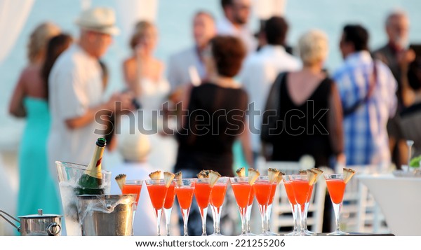 Wedding Party Red Cocktails Glasses Cold Stock Photo Edit Now